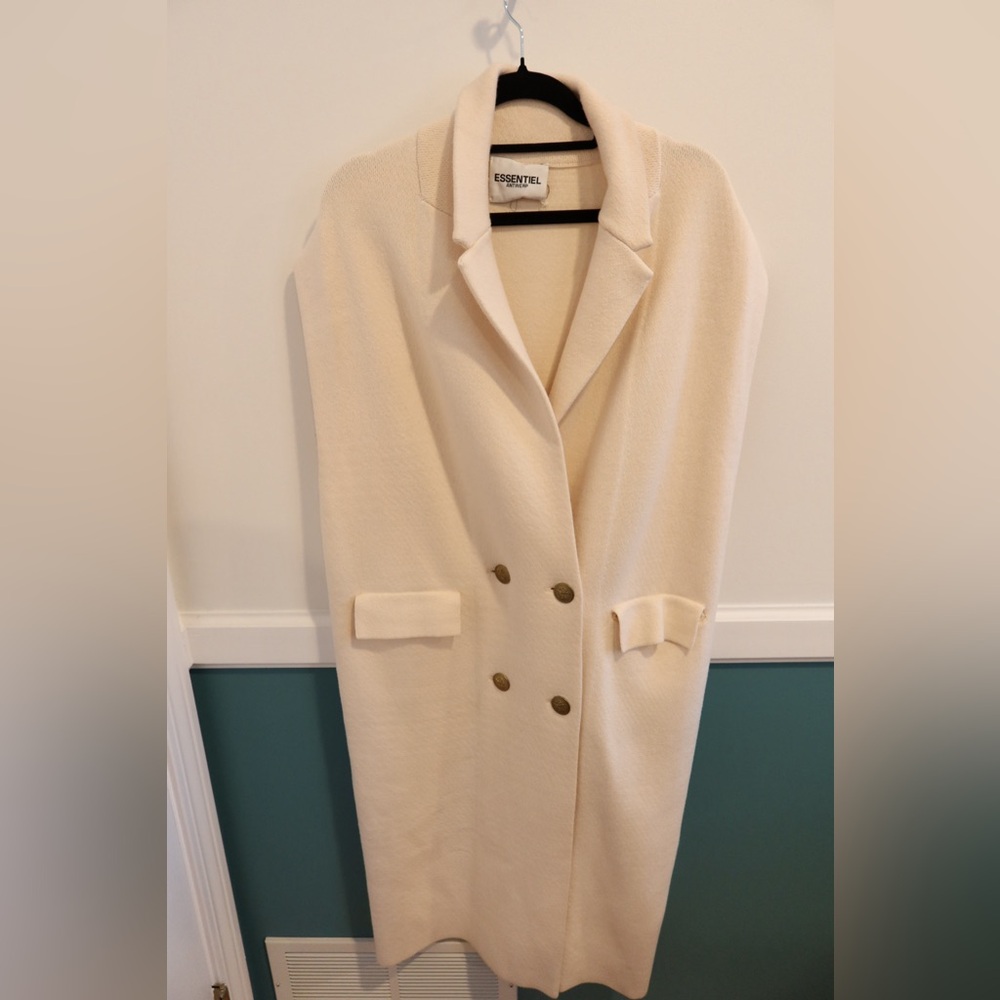 Off White Cream Aprincess Cardigan Double-Breasted Vest by Essential Antwerp